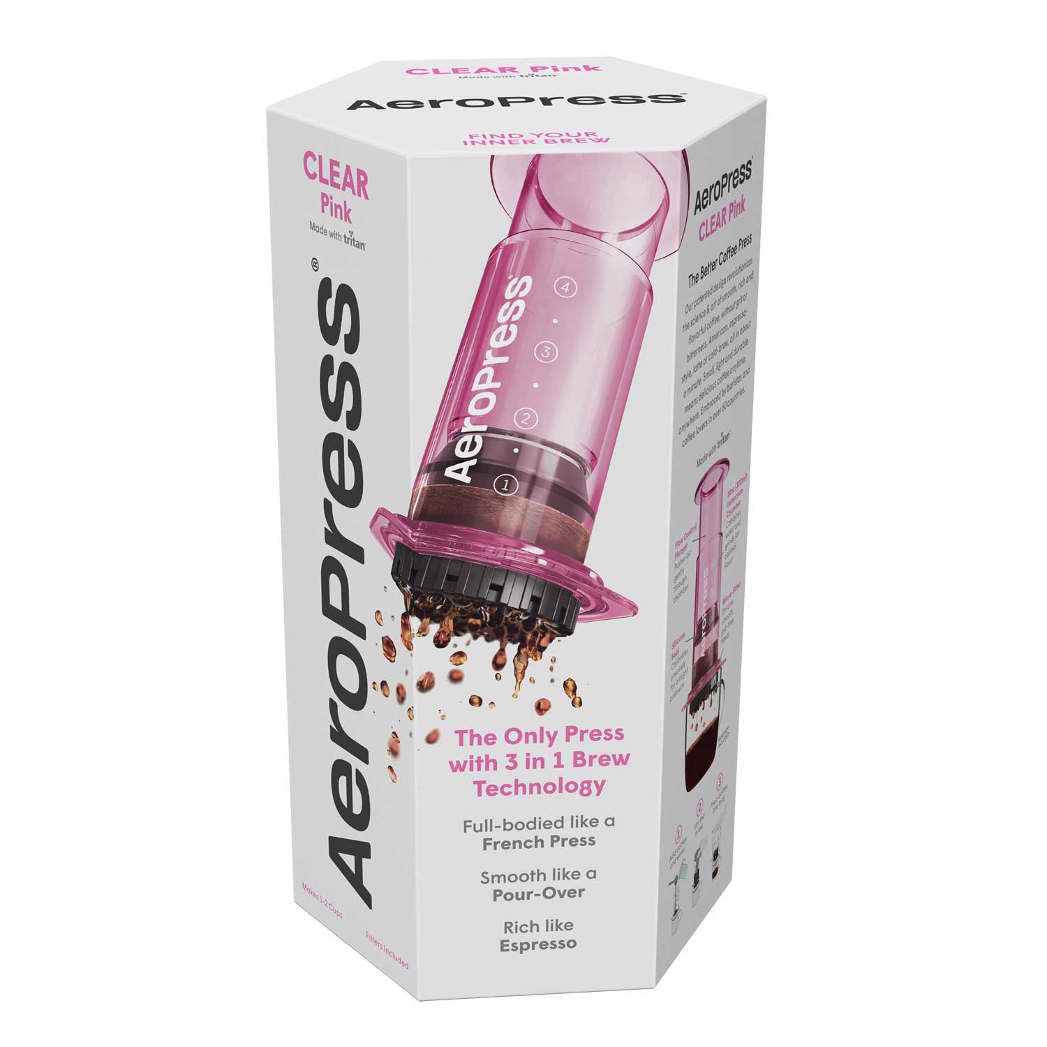 AeroPress Clear Coffee Maker - Pink