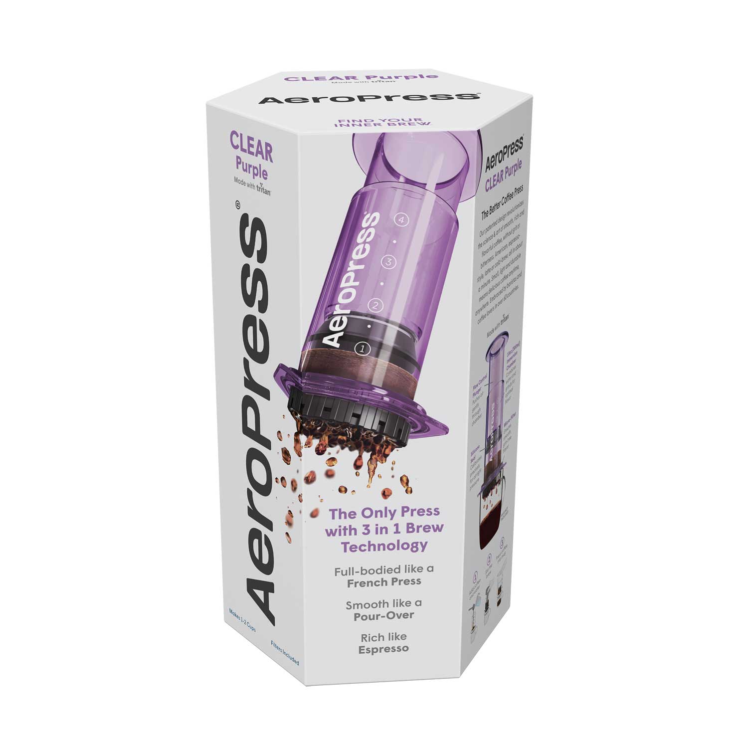 AeroPress Clear Coffee Maker - Purple