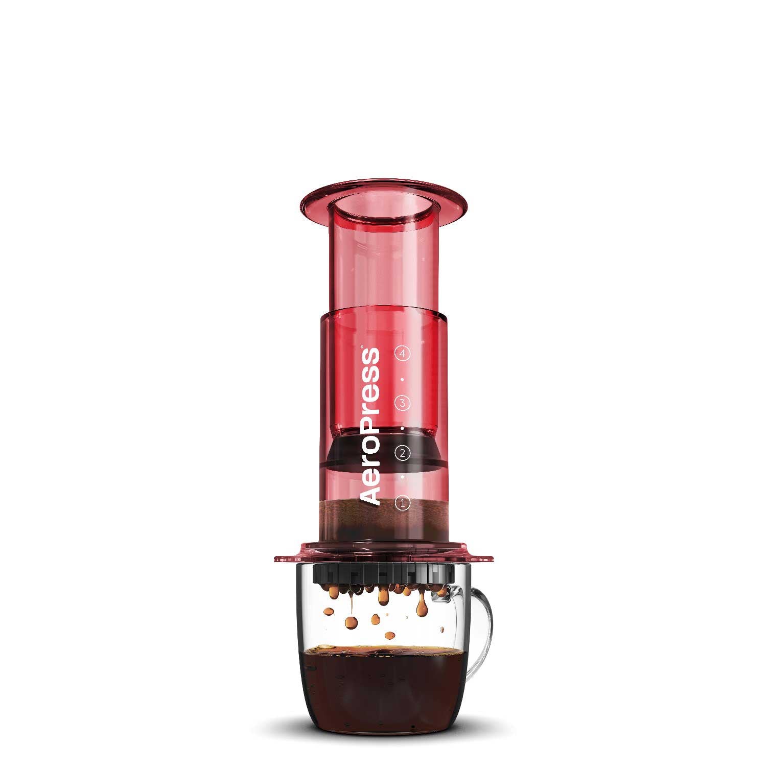 AeroPress Clear Coffee Maker - Red