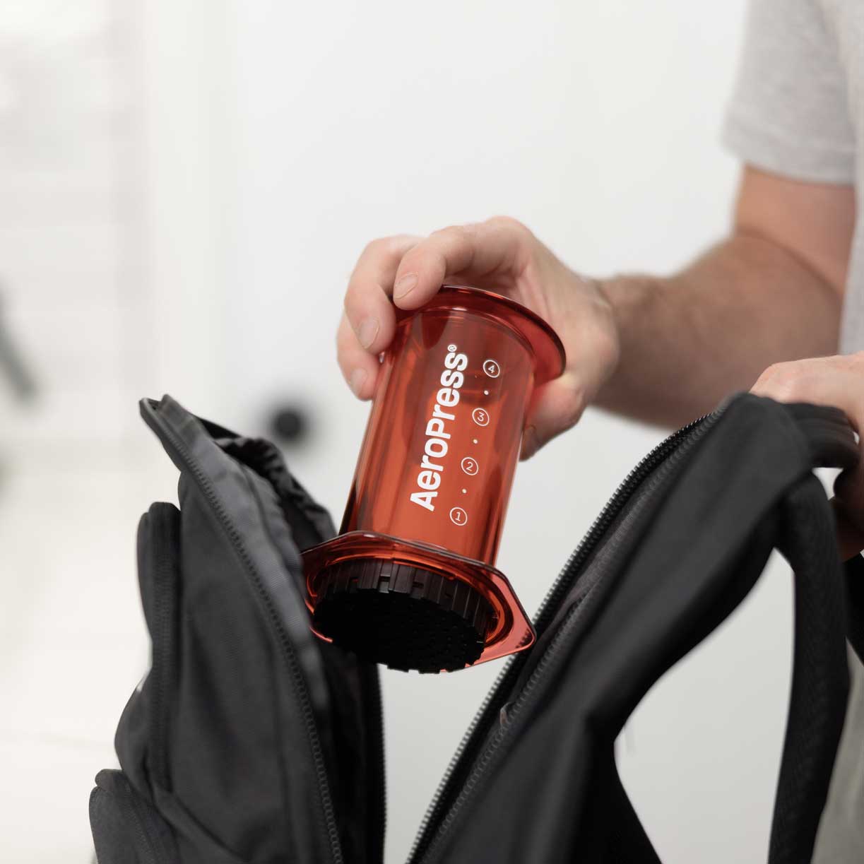 AeroPress Clear Coffee Maker - Red