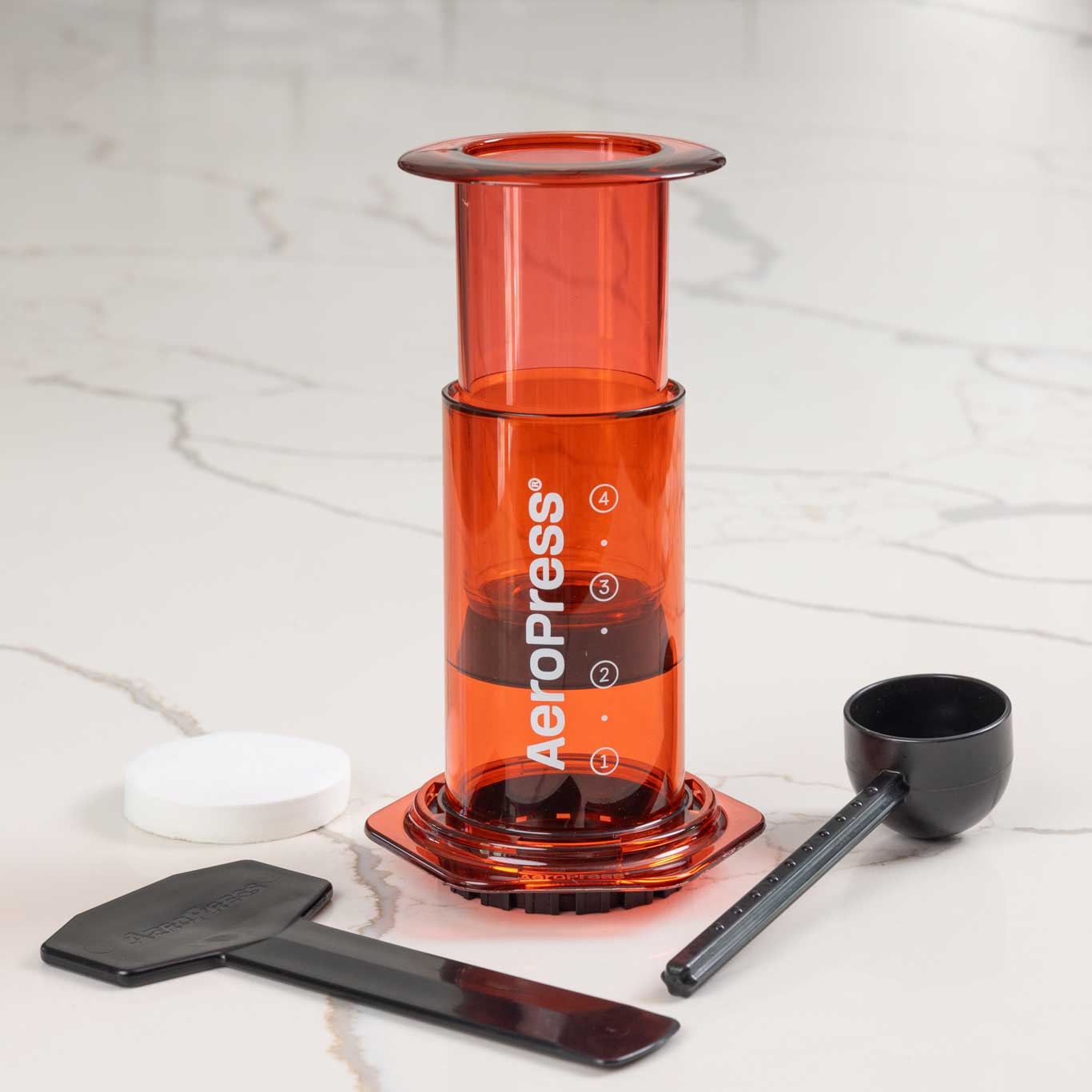 AeroPress Clear Coffee Maker - Red