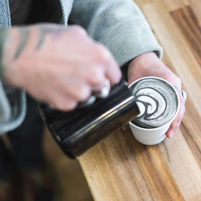 Colored Frothing Pitcher 12oz - Black