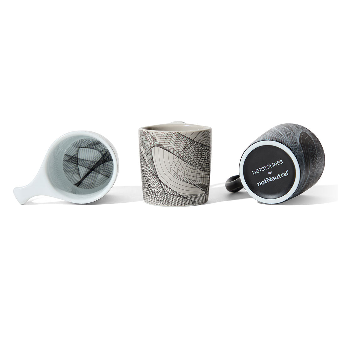 notNeutral x Chaim Machlev Lino Coffee Mug (10oz) - Dots to Lines Gray