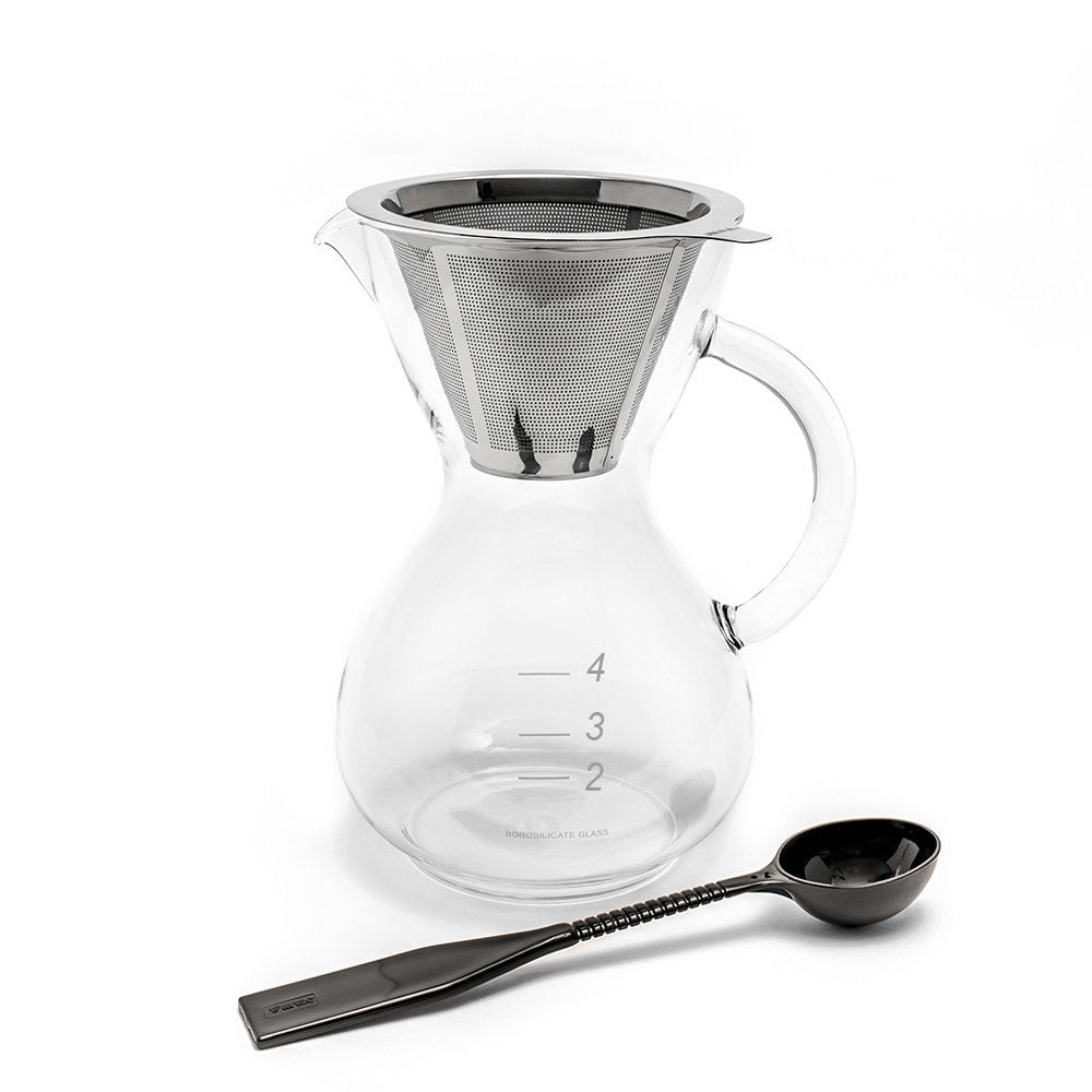 Yama Glass Coffee Drip Pot w/ Glass Handle & Filter Cone - 20oz