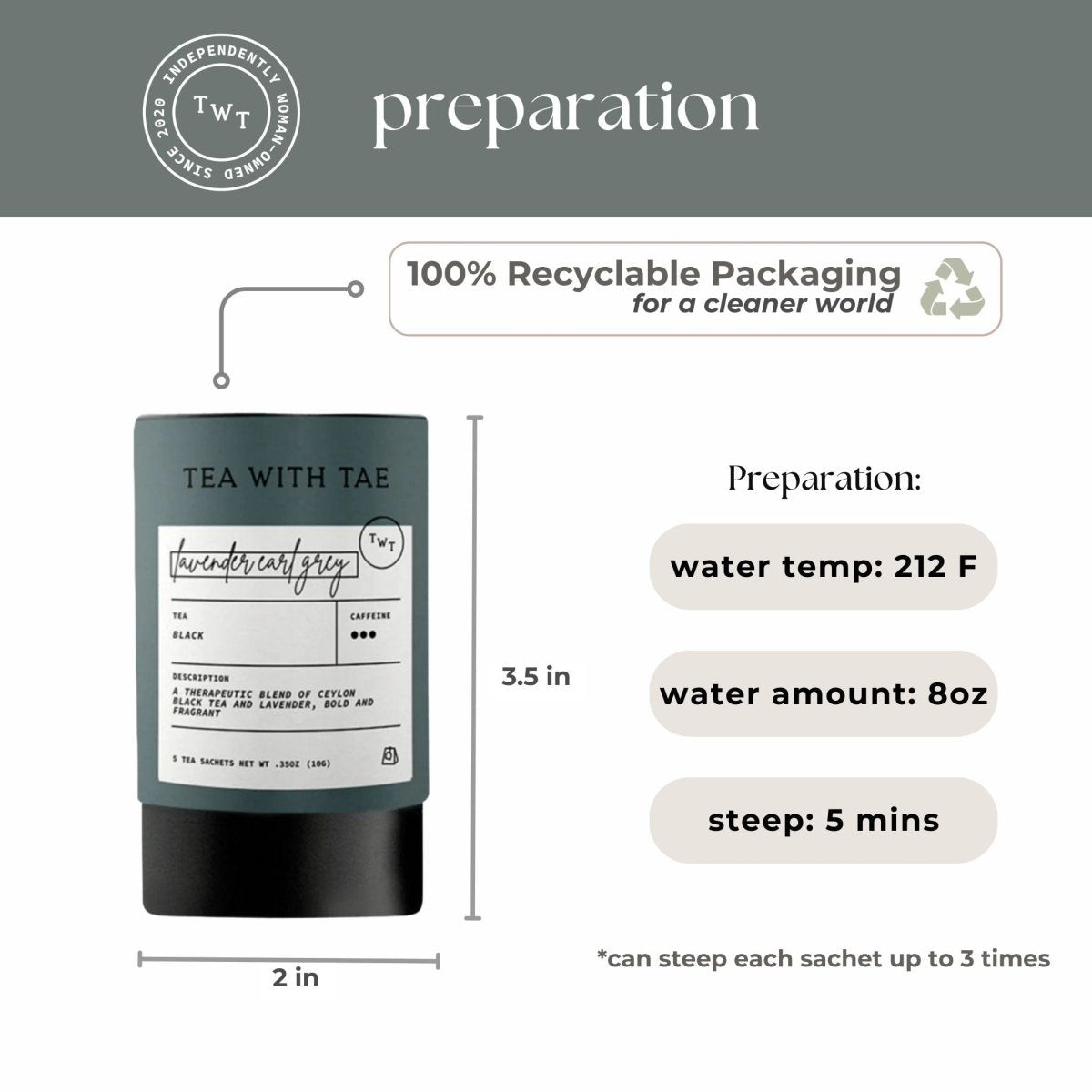 Lavender Earl Grey Mini Tea Tube (5 tea bags)