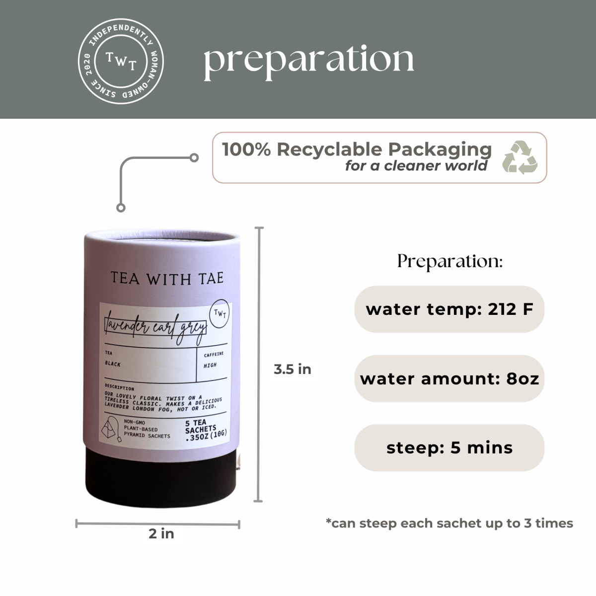 Lavender Earl Grey Mini Tea Tube (5 tea bags)
