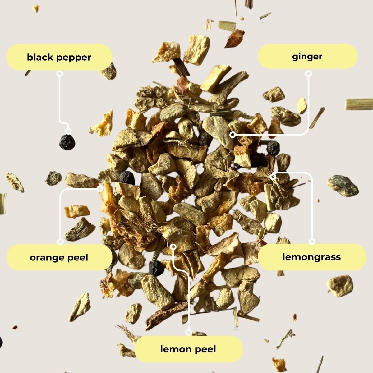 Lemon Ginger Mini Tea Tube (5 tea bags)