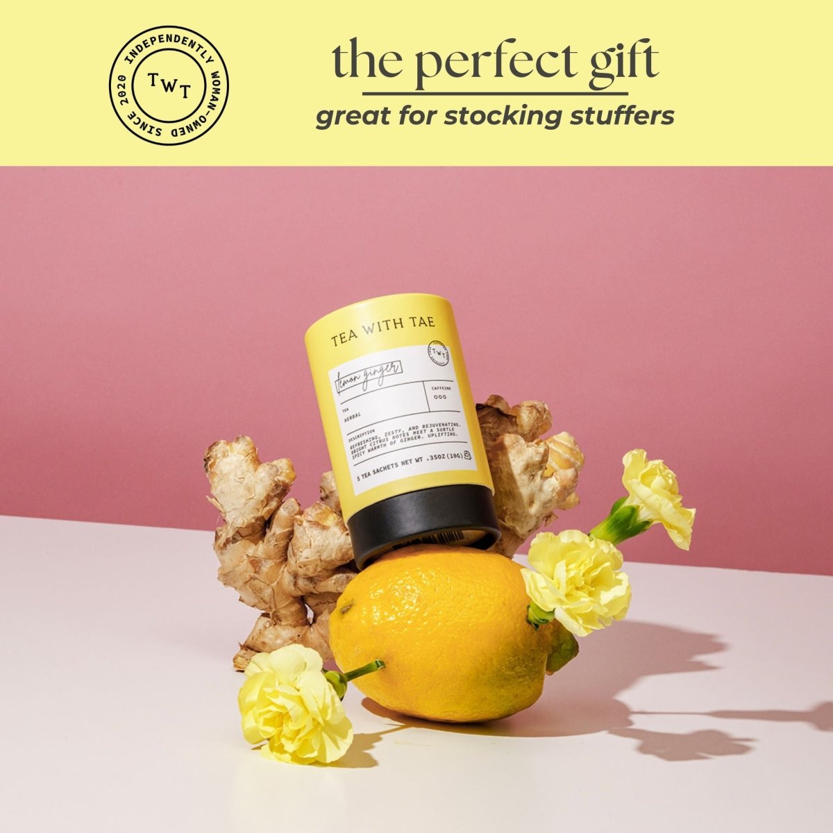 Lemon Ginger Mini Tea Tube (5 tea bags)