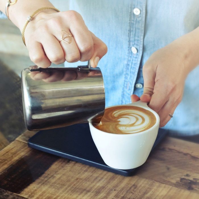Lino Large Latte Cup & Saucer - Grey (12oz/355ml)