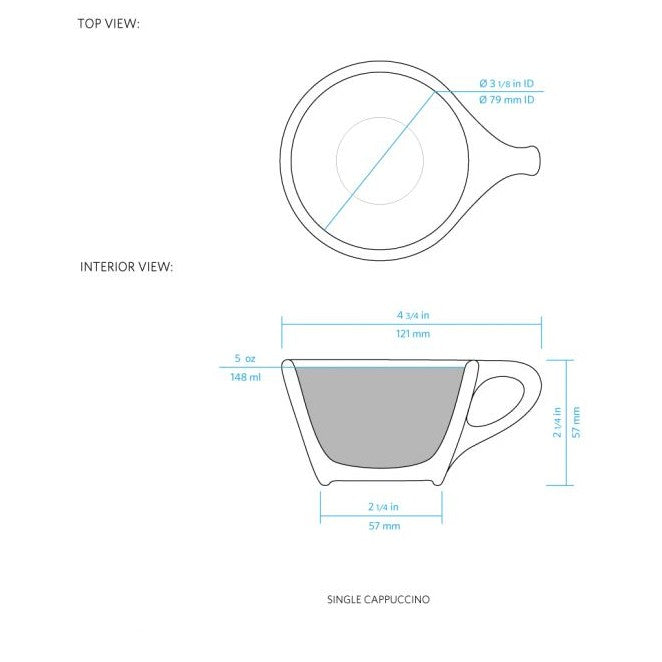 Lino Single Cappuccino Cup & Saucer - White (5oz/148ml)
