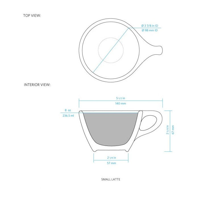 Lino Large Latte Cup & Saucer - White (12oz/355ml)