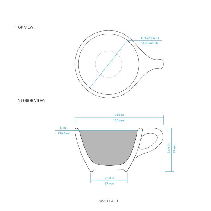 Lino Large Latte Cup & Saucer - White (12oz/355ml)