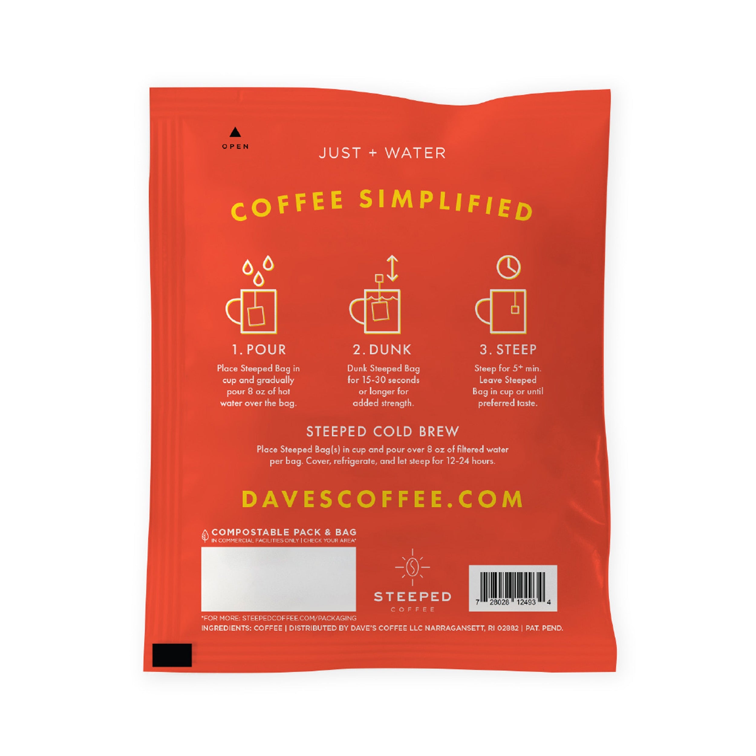 Single Serve Steeped Coffee (10 Pack) - Dark Roast Black Crow