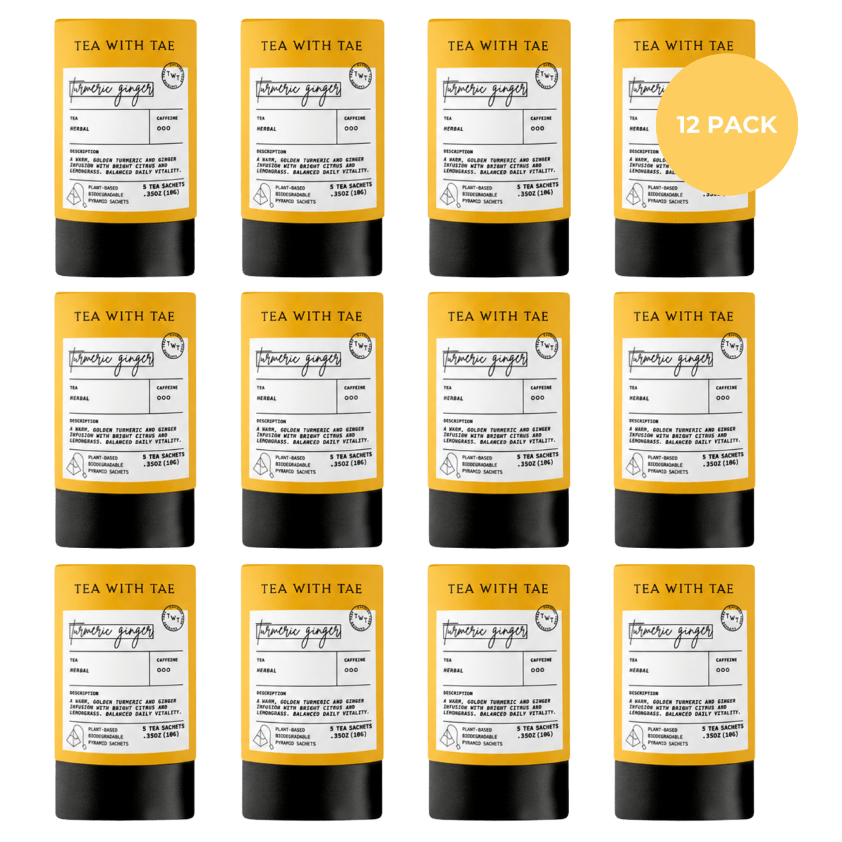 Turmeric Ginger Mini Tea Tube (5 tea bags)