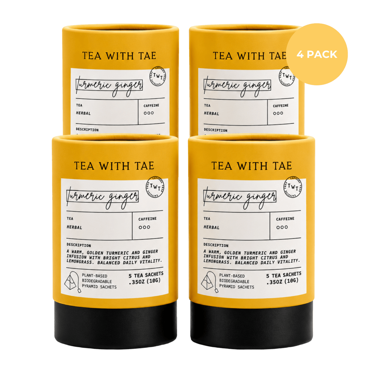 Turmeric Ginger Mini Tea Tube (5 tea bags)