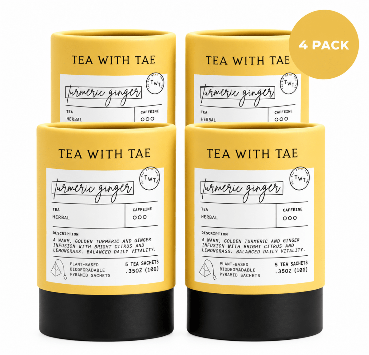 Turmeric Ginger Mini Tea Tube (5 tea bags)
