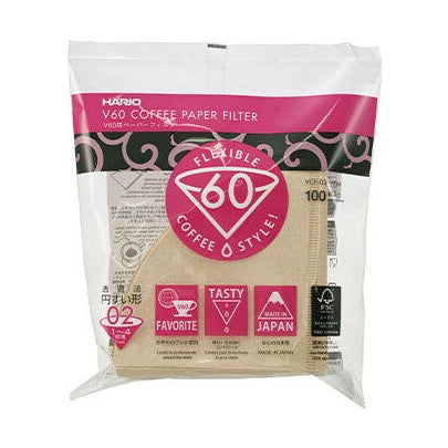 V60 Brown Paper Filters, Size 02 (100 ct)