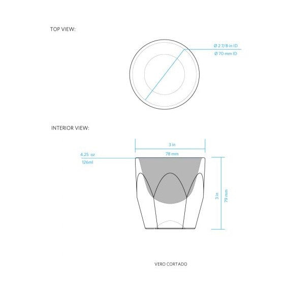 Vero Cortado Glass (4.25oz) - Clear