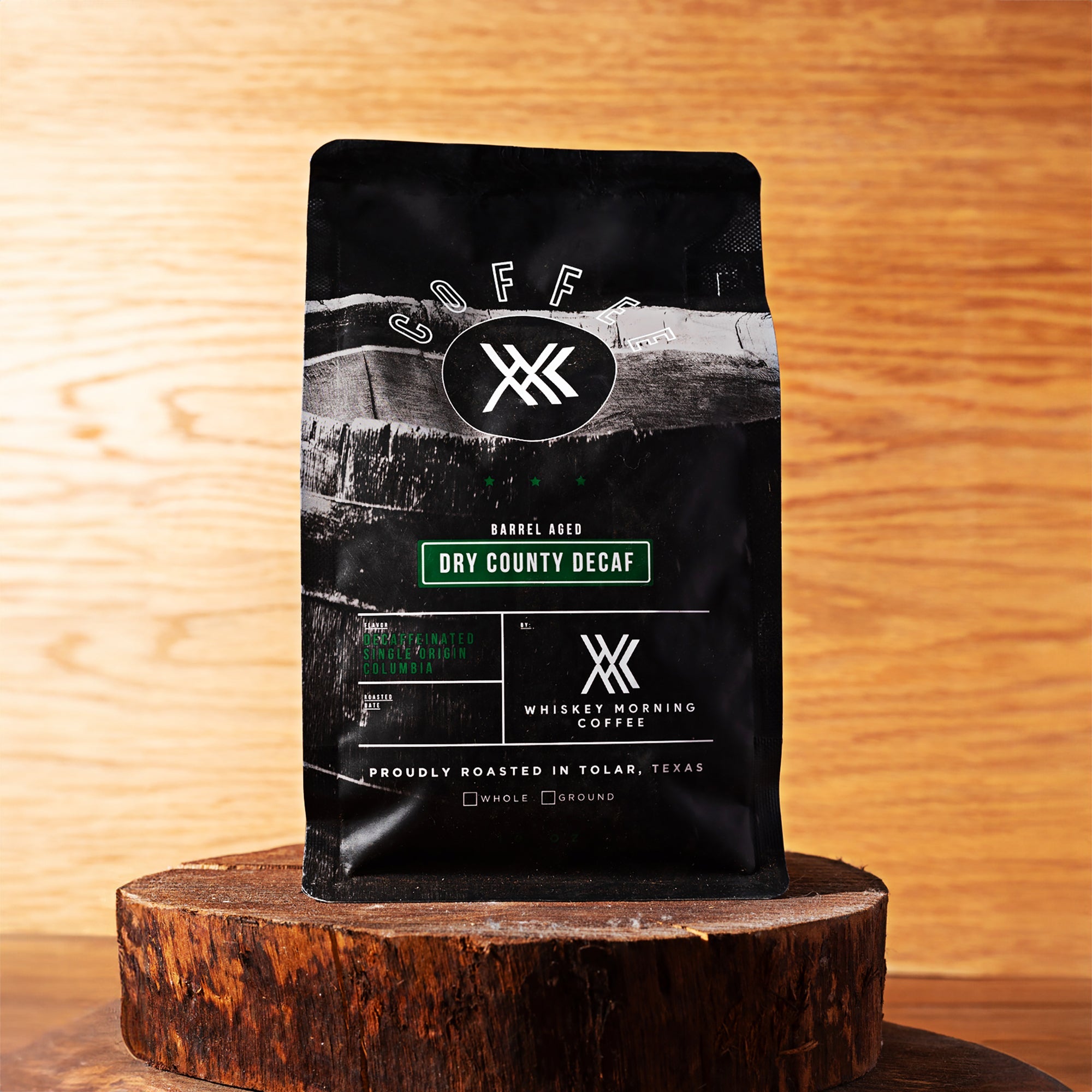 Bourbon Barrel Aged Decaf Coffee