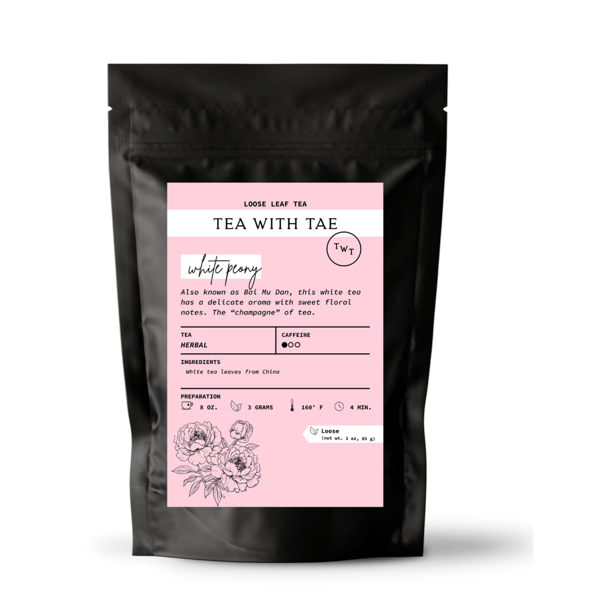 White Peony Loose Leaf Pouch (3oz. Loose Leaf Tea)