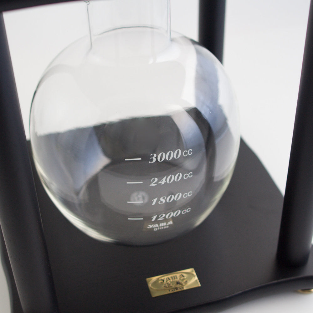 Yama Glass Cold Brew Tower – Black Straight Frame – 25 Cup (100 oz)